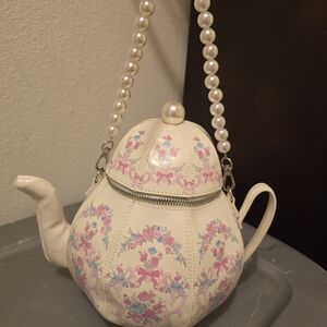 Sugar Thrillz Pink Floral Teapot Bag Dollskill Pearl